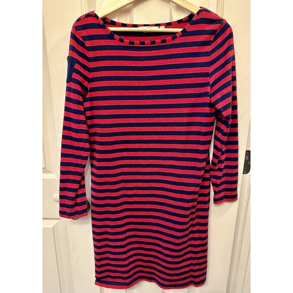 Vineyard Vines Size XS Dress 100% Cotton‎ Knit Red Blue Striped Sheath Nautical - Picture 1 of 7